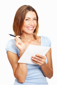 Woman with Healthy Hair contacting Hairology.